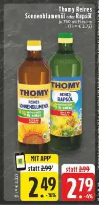 Edeka Thomy Reines Sonnenblumenöl oder Rapsöl Angebot