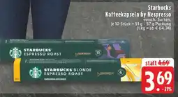 Edeka Starbucks Kaffeekapseln by Nespresso Angebot