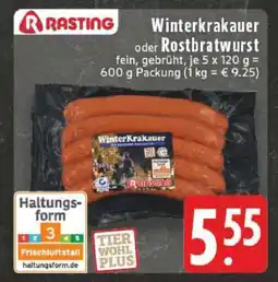 Edeka Rasting Winterkrakauer oder Rostbratwurst Angebot