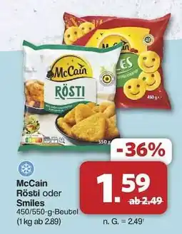 Famila Nord Ost McCain Rösti oder Smiles Angebot