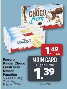 Famila Nord Ost Ferrero Kinder Choco Fresh oder Kinder Paradiso Angebot