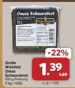 Famila Nord Ost Große Wietfeld Omas Schwarzbrot Angebot