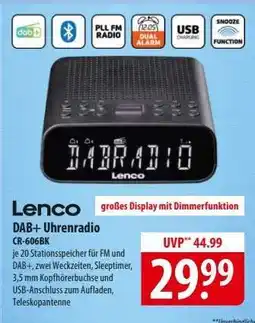 Famila Nord Ost Lenco DAB+ Uhrenradio CR-606BK Angebot