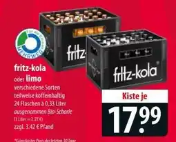 Famila Nord Ost Fritz-Kola oder Limo Angebot