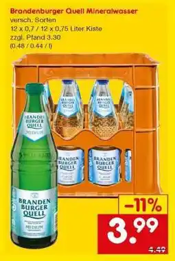 Netto Marken-Discount Brandenburger Quell Mineralwasser Angebot