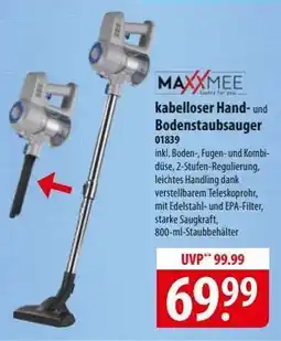 Famila Nord Ost MAXXMEE kabelloser Hand- und Bodenstaubsauger Angebot
