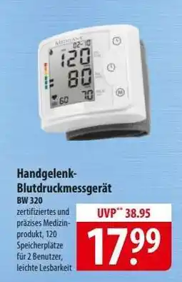 Famila Nord Ost Handgelenk-Blutdruckmessgerät BW 320 Angebot