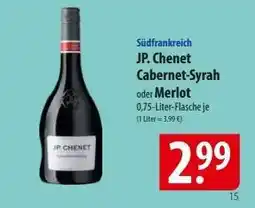 Famila Nord Ost JP. Chenet Cabernet-Syrah oder Merlot Angebot