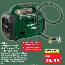 Kaufland Akku- Kompressor und -Luftpumpe 20 V PKA 20-Li C3 Angebot