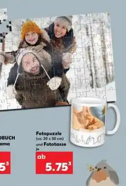 Kaufland Fotopuzzle (ca. 20 x 30 cm) und Fototasse je Angebot