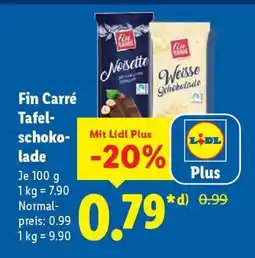 Lidl Fin Carré Tafelschokolade Angebot