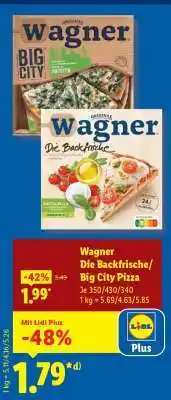 Lidl Wagner Die Backfrische/ Big City Pizza Angebot
