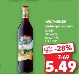 Kaufland WILTHENER Gebirgskräuter-Likör Angebot