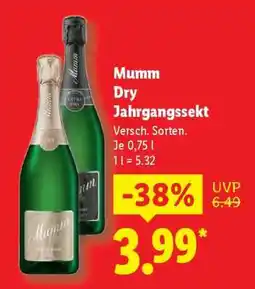 Lidl Mumm Dry Jahrgangssekt Angebot
