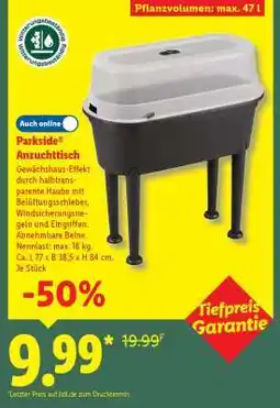 Lidl Parkside Anzuchttisch Angebot