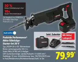Lidl Parkside Performance Akku-Säbelsäge-Starter-Set 20 V Angebot