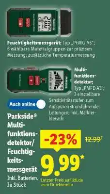 Lidl Parkside Multi-funktionsdetektor/Feuchtigkeitsmessgerät Angebot