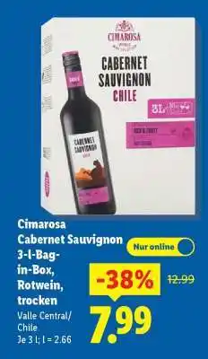 Lidl Cimarosa Cabernet Sauvignon 3-l-Bag-in-Box, Rotwein, trocken Angebot