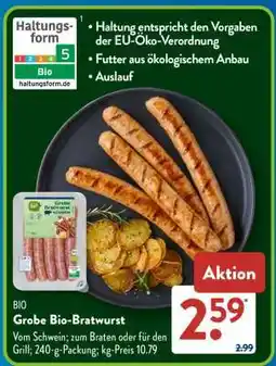 Aldi Süd Grobe Bio-Bratwurst Angebot