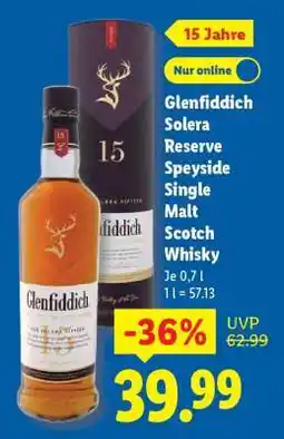Lidl Glenfiddich Solera Reserve Speyside Single Malt Scotch Whisky Angebot