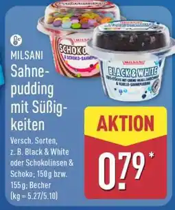 Aldi Nord MILSANI Sahnepudding mit Süßigkeiten Angebot