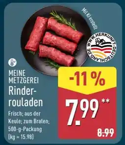 Aldi Nord MEINE METZGEREI Rinderrouladen Angebot
