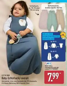 Aldi Nord LILY & DAN Baby-Schlafsack/-overall Angebot