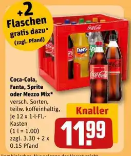 REWE Coca-Cola, Fanta, Sprite oder Mezzo Mix Angebot