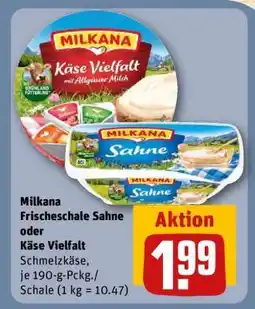 REWE Milkana Frischeschale Sahne oder Käse Vielfalt Angebot