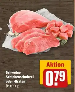REWE Schweine Schinkenschnitzel oder -Braten Angebot