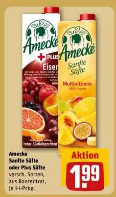 REWE Amecke Sanfte Säfte oder Plus Säfte Angebot