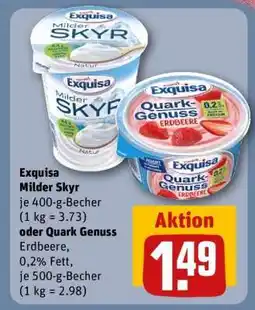 REWE Exquisa Milder Skyr oder Quark Genuss Erdbeere Angebot