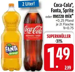 Edeka Coca-Cola, Fanta, Sprite oder mezzo mix Angebot