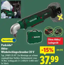 Lidl Parkside Akku Winkelschlagschrauber 20 V Angebot