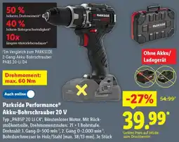 Lidl Parkside Performance Akku-Bohrschrauber 20 V Angebot