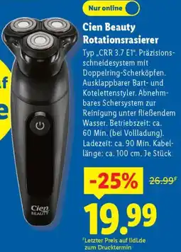 Lidl Cien Beauty Rotationsrasierer Angebot