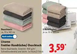 Lidl Livarno Frottier-Handtücher/Duschtuch Angebot