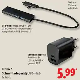 Lidl Tronic Schnellladegerät/USB-Hub Angebot