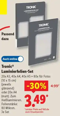Lidl Tronic Laminierfolien-Set Angebot