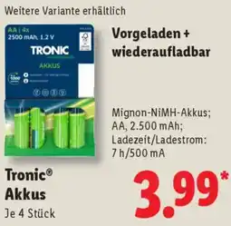 Lidl Tronic Akkus Angebot