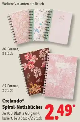 Lidl Crelando Spiral-Notizbücher Angebot