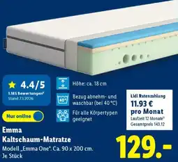 Lidl Emma Kaltschaum-Matratze Angebot