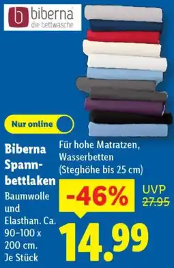 Lidl Biberna Spannbettlaken Angebot
