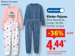 Lidl Kinder-Pyjama Angebot