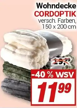 CENTERSHOP Wohndecke CORDOPTIK Angebot