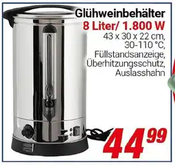 CENTERSHOP Glühweinbehälter 8 Liter/ 1.800 W Angebot