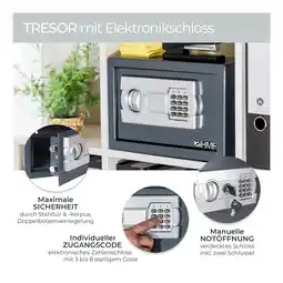 Netto Marken-Discount HMF Tresor mit Zahlenschloss, Möbeltresor, 31 x 20 x 20 cm, Anthrazit Angebot