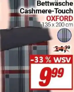 CENTERSHOP Bettwäsche Cashmere-Touch OXFORD Angebot