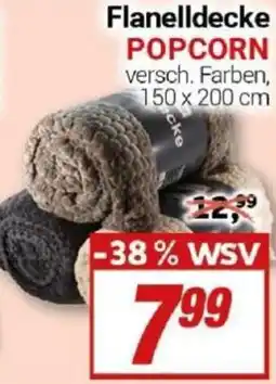 CENTERSHOP Flanelldecke POPCORN Angebot
