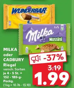 Kaufland MILKA oder CADBURY Riegel Angebot